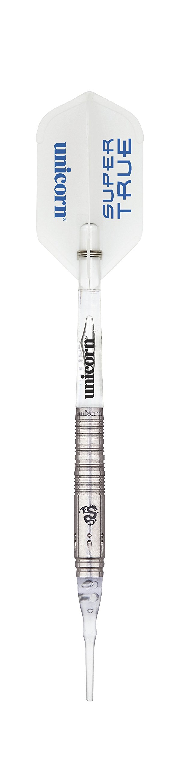 Unicorn Unisex Super True 90% Tungsten Soft Tip Professional Darts, silver, 19G UK