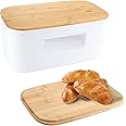 HILFA Stainless Steel Bread Box with Roll Up Lid, For Easy Kitchen Counter Storage, Bread Bin Holder White