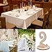 eZAKKA Table Number 1-20, Wooden Wedding Table Numbers with Holder Base for Wedding Party Home Decoration Vintage Birthday Event Banquet Anniversary Decor Catering Reception
