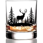 RZHV Moose Jungle Old Fashioned Whiskey Glass, Thanksgiving Birthday Gifts for Moose Lover Friend Mom Dad Coworker Employee, Christmas New Year Gifts for Animal Lovers Friend Brother Sister Men Women