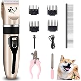 Cakapet Dog Clippers Grooming Kit and Paw Trimmer,Cordless,Low Noise, Electric Quiet,Rechargeable, Dog Trimmer Grooming, Pet Hair Clippers for Thick Coats,Shaver for Small and Large Dogs Cats