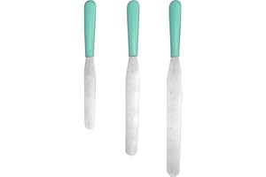 Cake Icing Decorating Spatulas Set: U-Taste Straight Frosting Knife with 6", 8", 10" Stainless Steel Blade, Flexible Smoothin