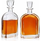 Salzesfalls Whiskey Decanter with Glass Stopper-Whiskey Glass Bottle with Airtight Geometric Stopper for Wine, Bourbon, Brandy, Liquor, Tequila, Liquor Decanter for Men.(2 Pack)