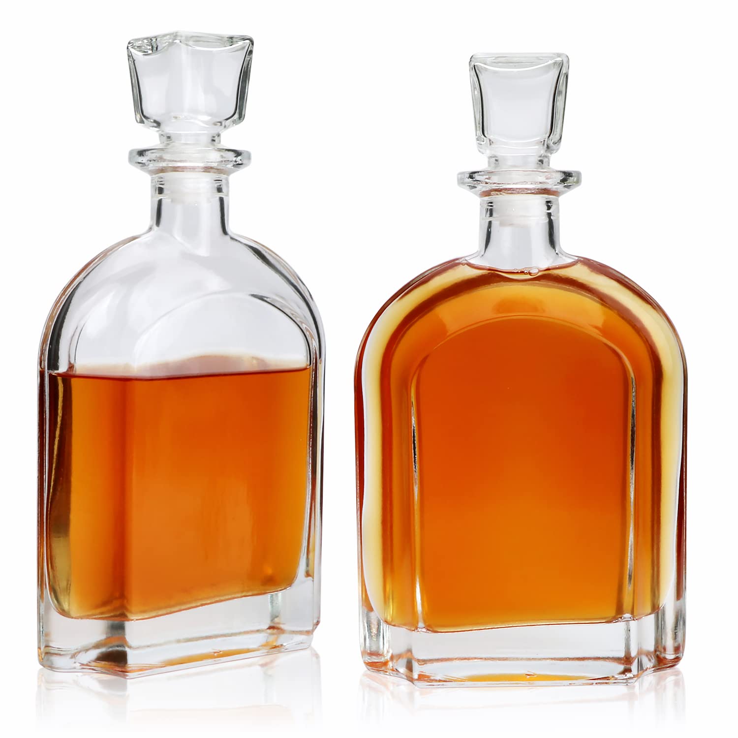 Photo 1 of Salzesfalls Whiskey Decanter with Glass Stopper-Whiskey Glass Bottle with Airtight Geometric Stopper for Wine, Bourbon, Brandy, Liquor, Tequila, Liquor Decanter for Men.?2 Pack?