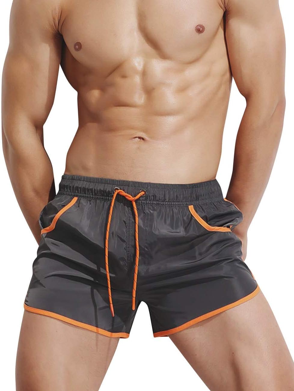 LETSQK Men's Quick Dry Fashion Swimwear Beach Summer Trunks with Elastic Waist