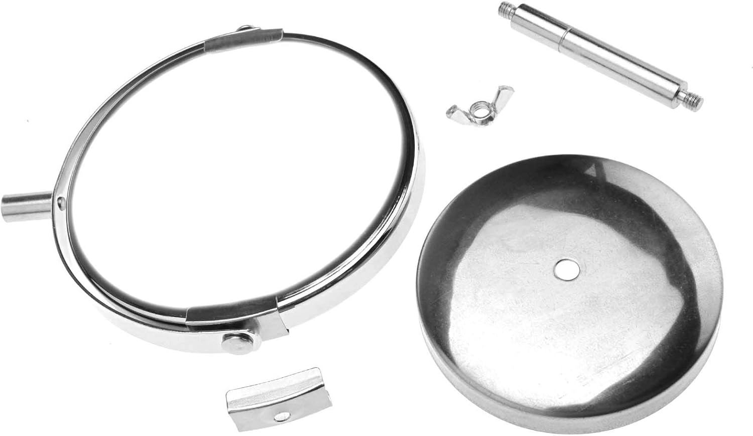 YINETTECH 3x Magnifying Stand Mirror Dual Sided Round Makeup Standing Mirror, Silver - Image 3