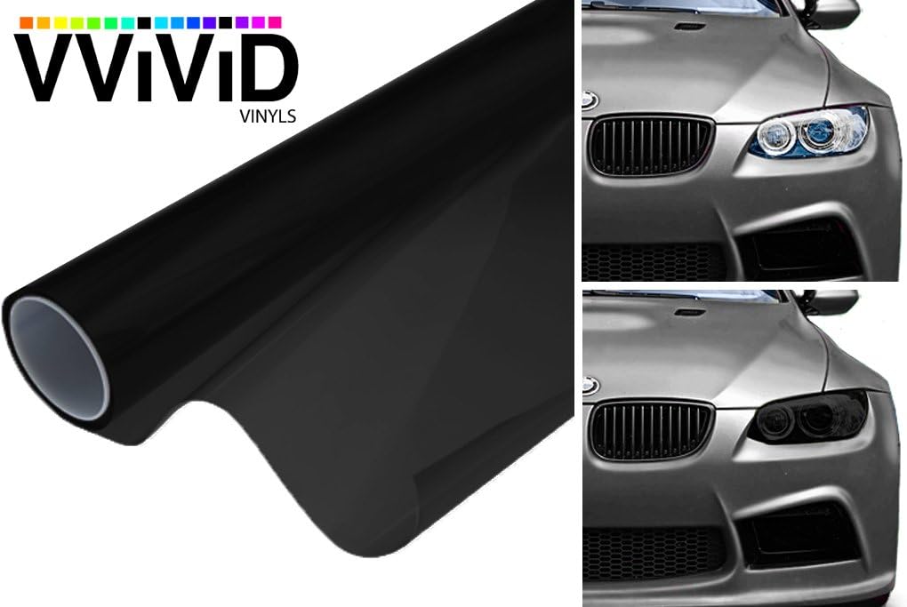 VViViD Dark Black Headlight Taillight Tint AirRelease Vinyl Wrap Film Roll Pack (1.49ft x 60