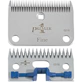 Premier 1 Fine Clipping Blade Set | Holds edge longer through dense wool. Even, attractive finish. Resharpen up to 10 times. Fits Premier &amp; Lister clippers.