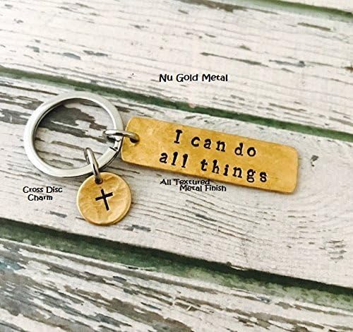 Custom Metal KEYCHAIN with Disc Charm - Personalized: Bible Scripture Title, Meaning, Name, Date - Metal of You Choice - 1 or 2 Sides