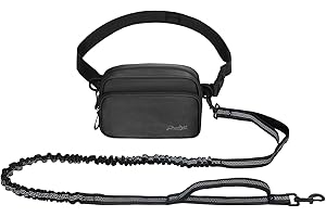 RUNLIGHT Hands Free Dog Retractable Hands Free Dog Leash, Waist Running Leash with Zipper,Reflective Bungee Design for Small & Medium Dogs (Black)