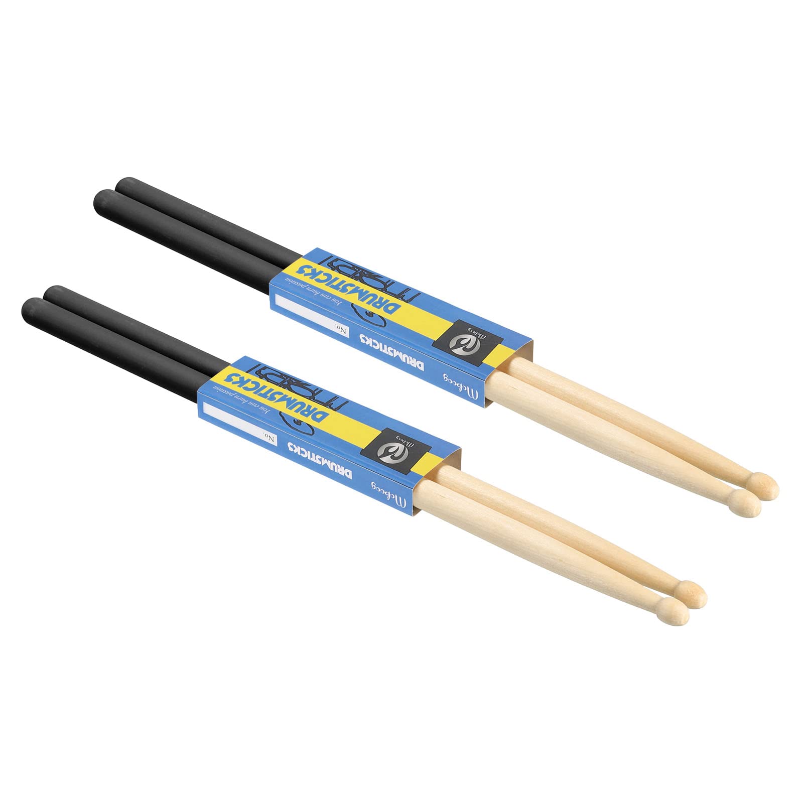 PATIKIL Maple Wood Drumstick Anti Slip Handle Grips Drum Stick Wrap 7A Black 2 Pair for Drumming Musical Instrument Percussion