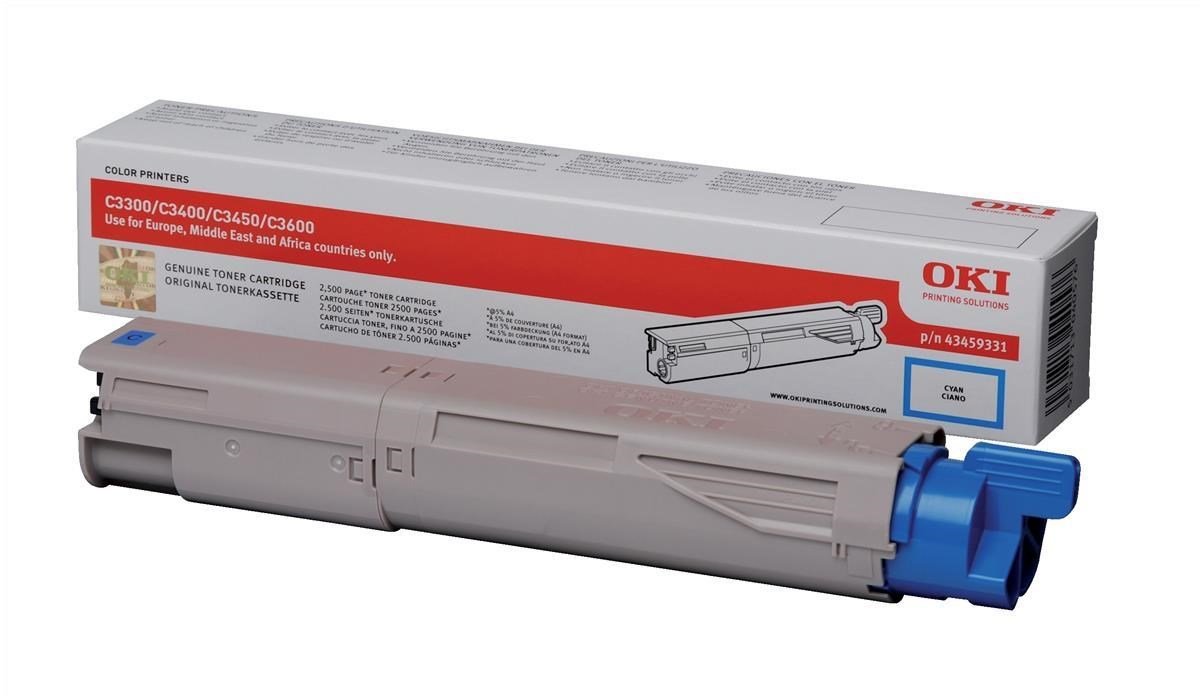 OKI Toner Cartridge for C3450 Desktop Colour Printers 2500 Pages - Cyan