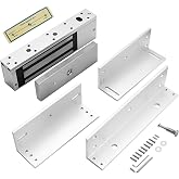 Electric Magnetic Lock with Z and L Bracket 500KG 1200LBS Holding Force Electromagnet Lock 12V Fail Safe NC Mode Single Door for Access Control System (1200Lbs with Z and L Bracket)
