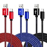 USB C Cable, CIKOO 3 Pack 10Ft Durable Braided Type C Fast Charging Data Cable for Galaxy Note 9 8 S10 S9 S8 Oneplus 5 6 6T Google Pixel 3 XL LG G7 G6 G5 V40 V35 Moto Huawei ZTE