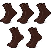 Sakusock Unisex Kids Cotton Crew Socks Thin School Boys Girls Socks Youth Soft Color Stretch Cuffs 5 Pairs