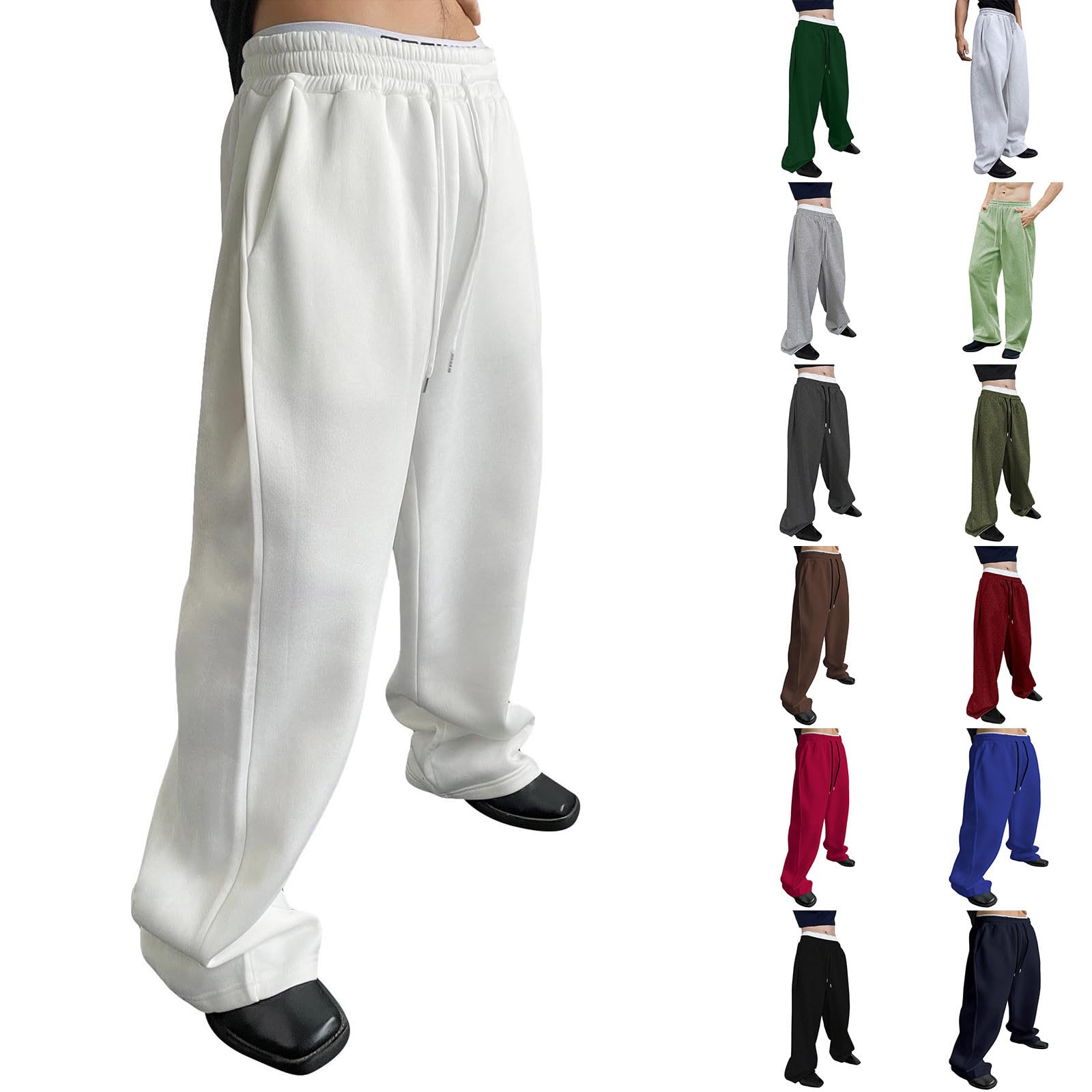 Baggy Sweatpants Men Wide Leg Sweats Pants Loose