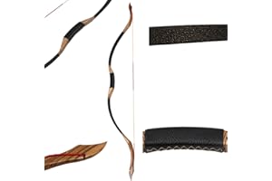 TOPARCHERY Black Hunter Traditional Recurve Bow 53'' Archery Hunting Handmade Horse Bow Longbow 30-50 lbs