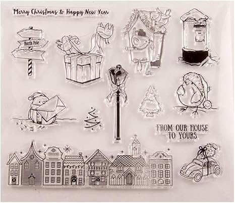 Download Amazon Com 5 5 By 6 7 Inches Snowman Castle House Street Light Car Stamps Letters Clear Rubber Stamps For Scrapbooking Card Making Christmas Craft Stamps Arts Crafts Sewing PSD Mockup Templates
