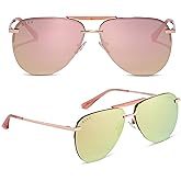 DIFF Tahoe | Designer Oversized Aviator Sunglasses for Women | UV400 Protection