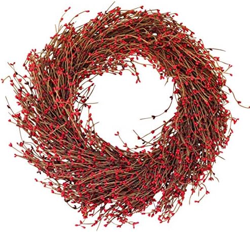 The Wreath Depot Northville Red Pip Berry Wreath, 22 Inches, Designer Quality Full Berry Wreath Enhances Front Door for Christmas and Winter Seasons