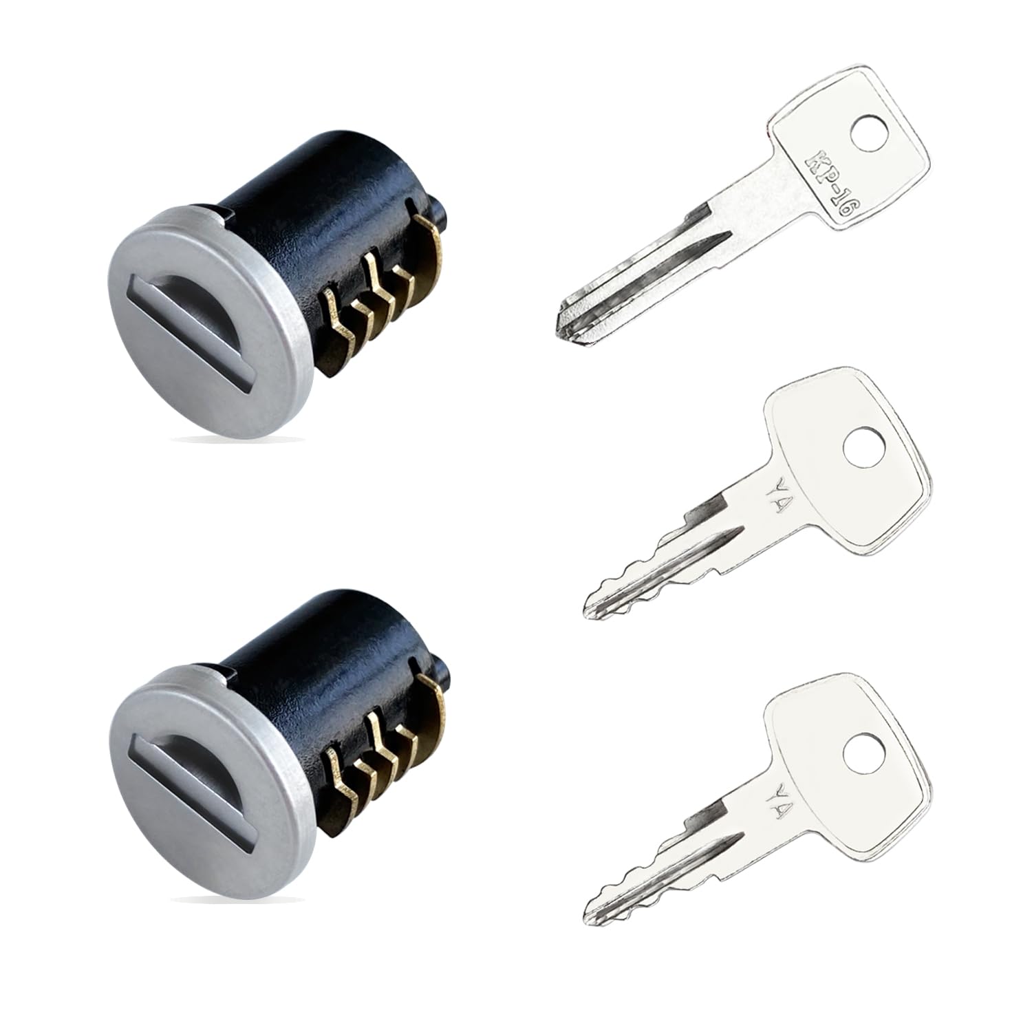 Photo 1 of KeyPower 2 Pack Lock Cores for Yakima Car Rack System Components, Compatible with Yakima Roof Rack Locks, SKS Aka Same Key System, 2 Opening Keys and 1 Control Key (2 Lock Cylinders)