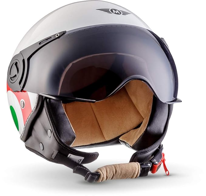 MOTO?Helmets® H44 „Italy“ · Jet-Helm · Motorrad-Helm Roller-Helm Scooter-Helm Bobber Mofa-Helm Chopper Retro Cruiser Vintage 