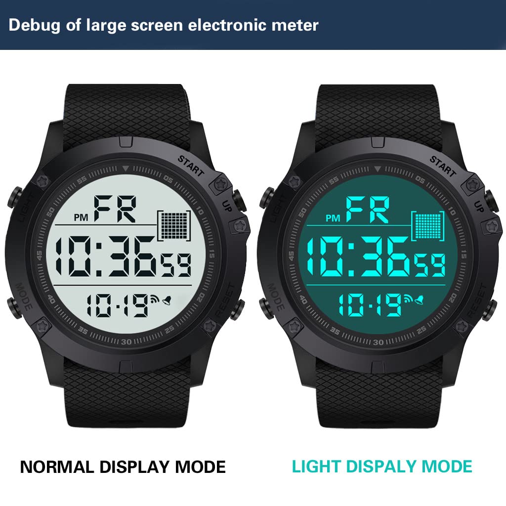 Men's Digital Sports Watch Military Electronic Waterproof Wrist Watches for Men with Stopwatch Countdown Timer Alarm Date LED Backlight