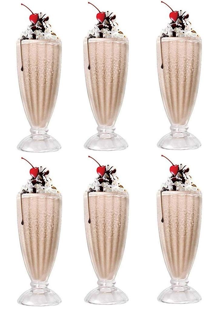 Sukt Creation Milk Shake Glasses, Ice Cream Dessert Glasses 300 Ml (6