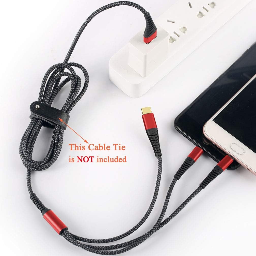 [Upgraded] Multi Charger Cable, 2Pack 6ft Nylon Braided Universal 3 in 1 Multiple Ports Devices USB Charging Cord with Gold-Plated iOS/Type C/Micro USB Connectors for Phones Tablets (Charging Only)