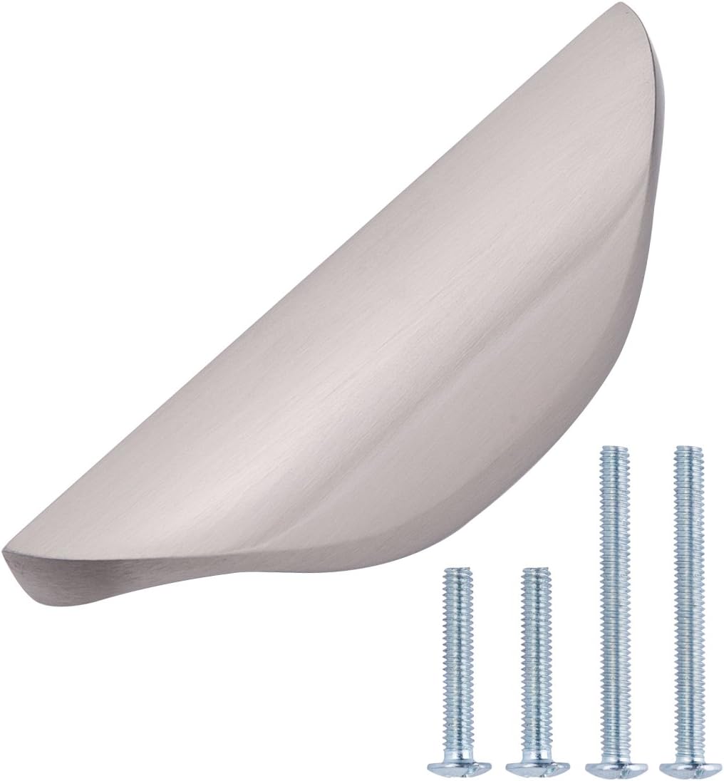 AmazonBasics Modern Finger Drawer Pull, 3.07" Length (1.26" Hole Centre