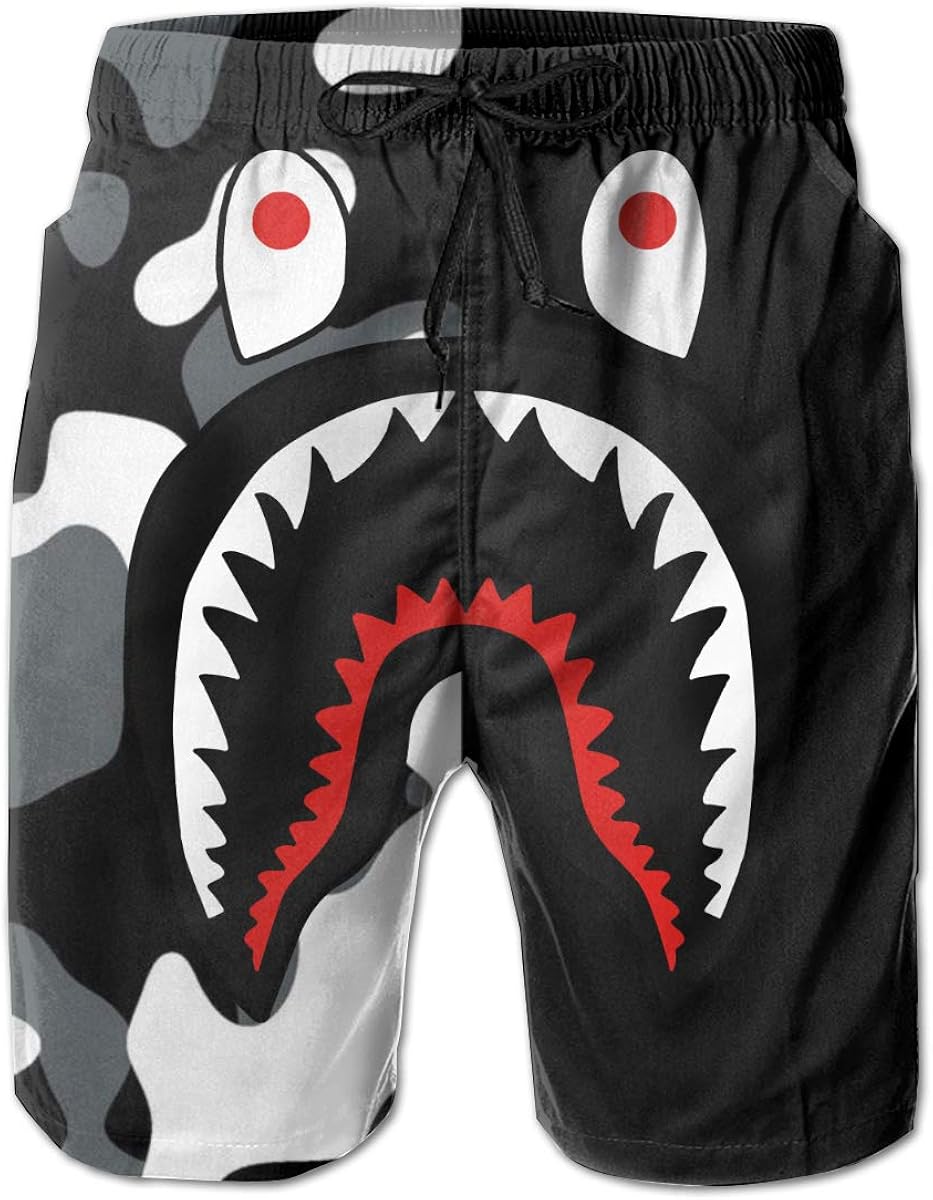 Fahion Shark Men's Swim Trunk 3D Print Shorts Summer Beach Shorts Quick Dry Cargo Pants