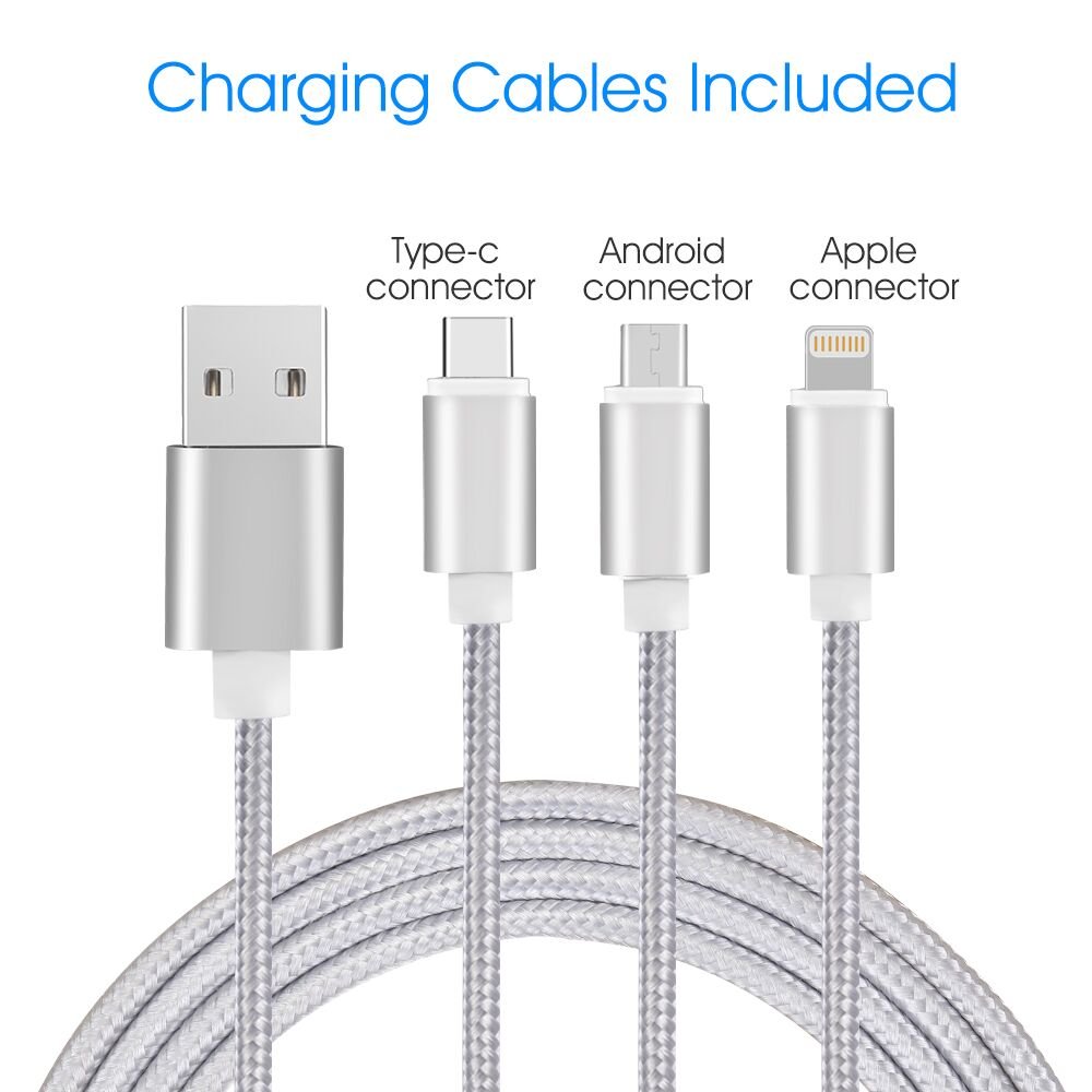 Estación De Carga USB-TOSCiDO 4 Puertos Soporte de Carga Multi Carga Inteligente Incluido El Cable De Carga Rápida 3 En 1 Para iPhone,iPad, Samsung, Smartphones, Tablets