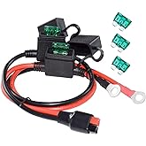 LIXINTIAN Fuente de alimentación o cable de batería 10 AWG, conectores de 45 A y anillos terminales de 3/8 pulgadas, con fusi
