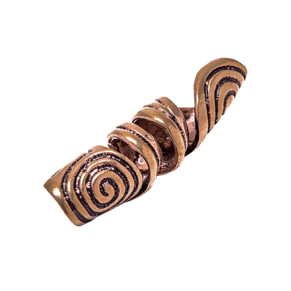 NKlaus Big Hair Beard Bead SWIRL Life Spirals Bronze 7681