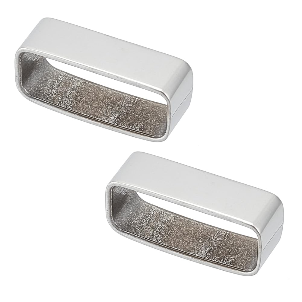 UNICRAFTALE 2Pcs Stainless Steel Belt Loop Keeper 38x16.5x12mm Men's Belt Buckle Accessories