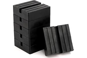 Yesland 6 Pack Universal Floor Jack Rubber Pad - Square Slotted Frame Jack Pad Adapter Black Anti-Slip Rail Pinch Weld Adapte