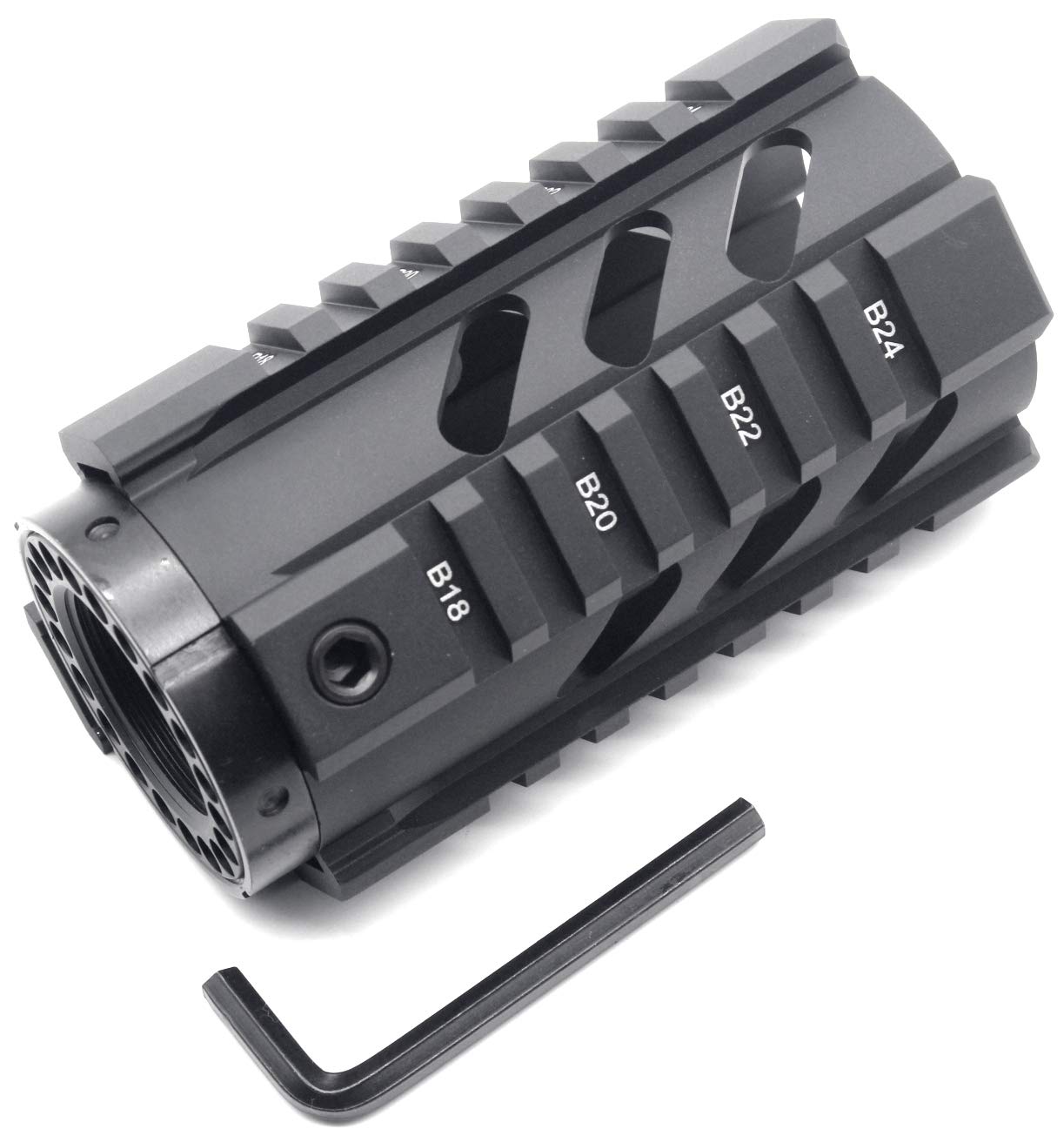 TRIROCK New 4'' Black Quad Rail AR15 M16 Handguard Picatinny Rail Mount fits .223/5.56 AR-15 rifle for real pistol shotgun