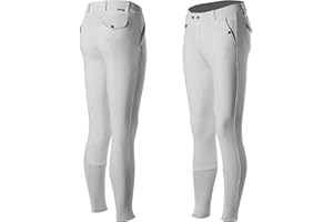 HORZE Grand Prix Men's Silicone Knee Patch Breeches | Classic Style Horse Riding Pants