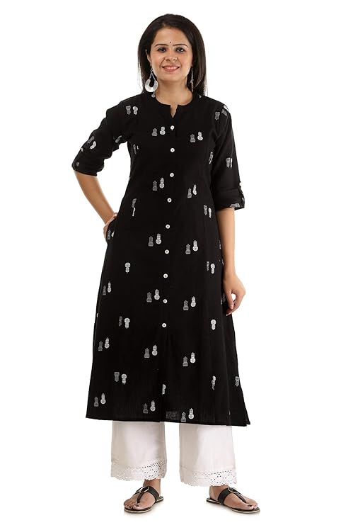 Women's Cotton Floral Printed A-Line Kurta with Plus Size's