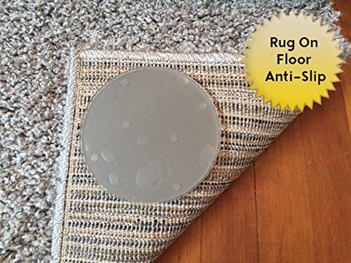 Sticky Discs Non-Slip Rug Pads For RUG-ON-FLOOR Anti-Slip. Rug Stickers. No Residue. 12 Pack Intended To Limit Multiple Rugs or Large Rugs/Exercise/Door Mats From Moving On FLOORS. BRAND NEW!