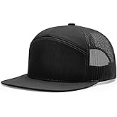 Richardson 168 7-Panel Trucker Hat, Flat Bill Snapback