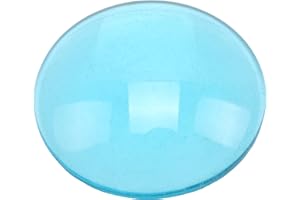 BIEYE Round Glass Jewels for Stained Glass Projects of Crafting Tiffany Style Lampshades, Window Panels and Suncatchers, 50PCS (Light Blue, 32mm)