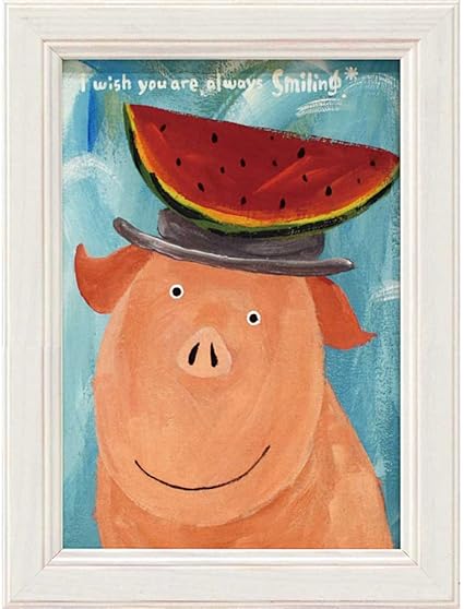 Amazon Co Jp 絵画 ゆうパケット 武内 祐人 ブタ スイカ 絵画 インテリア 壁掛け アート ポスター フック 海 ピカソ 額縁 ホーム キッチン