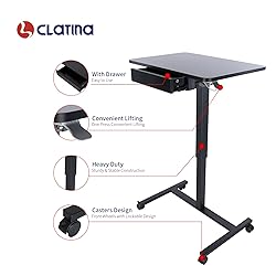 CLATINA Mobile Laptop Standing Desk, Height