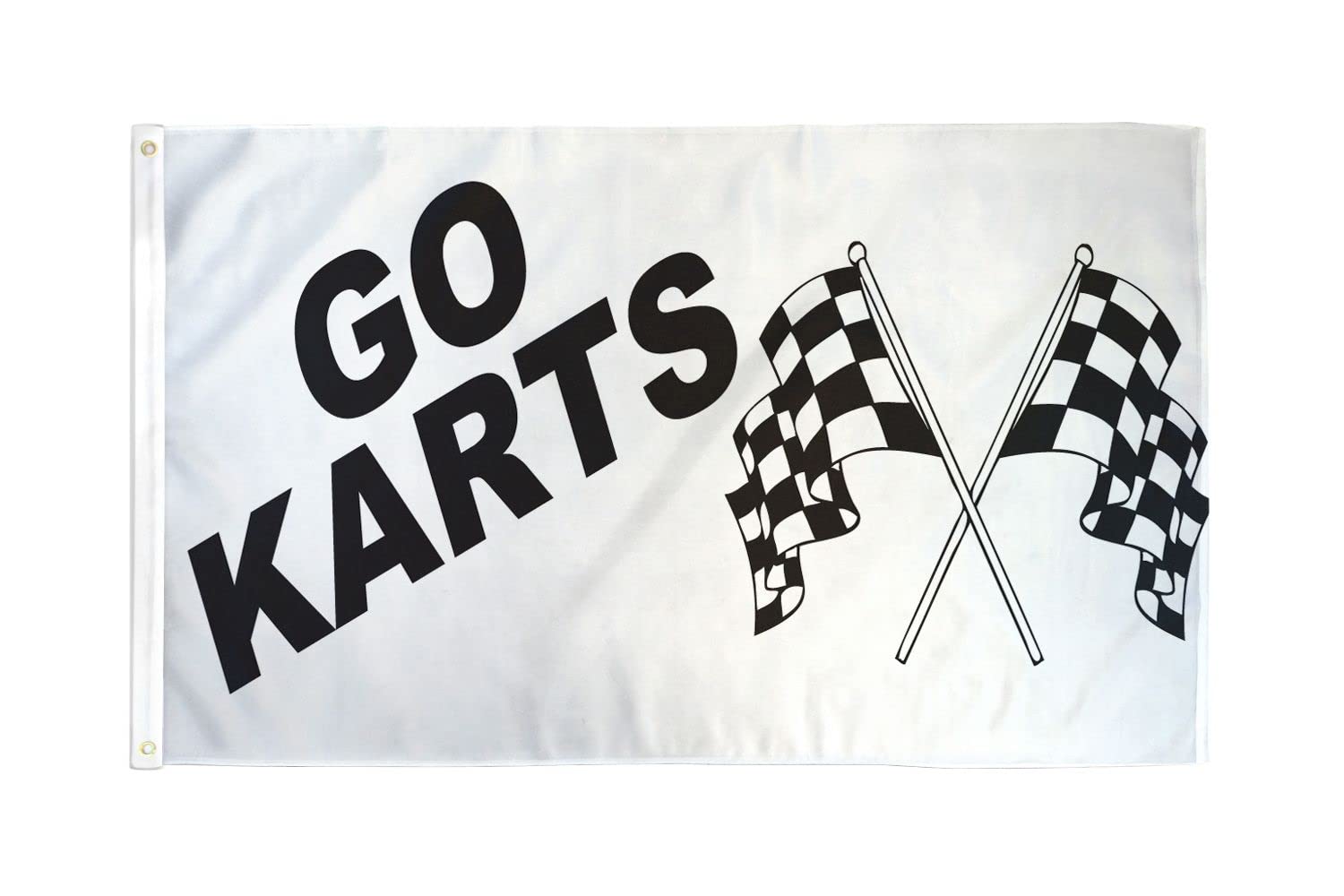 AZ FLAG - Go Karts Flag - 3x5 Ft - 100D Polyester Karting Banner with Two Metal Grommets - Fade Resistant - Vivid Colors - 3' x 5' Feet - 150x90 Cm