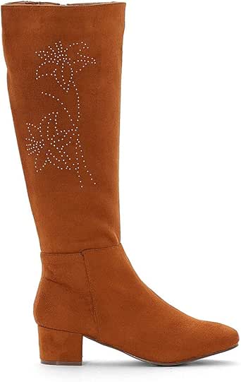 WOMENS LADIES FLAT LOW HEEL KNEE HIGH QUILTED WIDE FITTING RIDING BOOTS SIZE | eBay