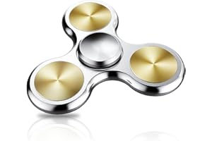 ATESSON Fidget Spinner Toy Ultra Durable Stainless Steel Bearing High Speed Precision Metal Material Hand Spinner Focus Anxiety Stress Relief Boredom Killing Time Toys Silver