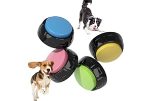 IPAWSPACE Recordable Pet Button, Dog Buttons for Communication Pet Training Buzzer, 30 Second Record & Playback, AA Battery for Longer Battery Life, (4 Pack Light Color)