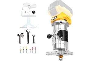 Router Cordless Compact Router Compatible with Dewalt 20V Battery, 800W Brushless Handheld Palm Router 6 Variable Speeds for 