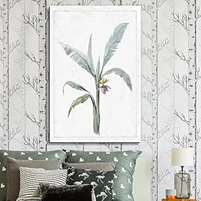 Canvas Wall Art - Hand Drawn Green Slim Tree Leaf Series 3 Artwork - Giclee Print Gallery Wrap Modern Home Art Ready to Hang - 12x18 inches